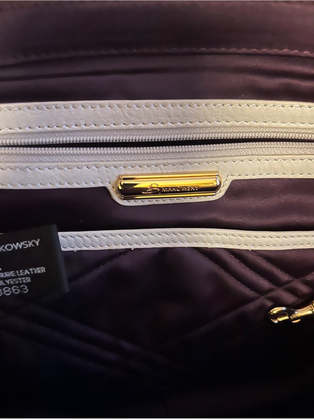 B makowsky Black Pebbled Leather Satchel with Gold Hardware - Picture 5 of 6